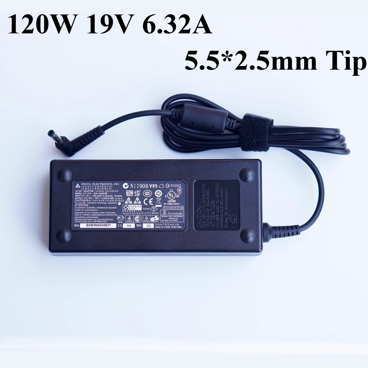 Original Delta 120W 19V 6.32A Charger Power Supply 5.5*2.5mm Tip AC Adapter
