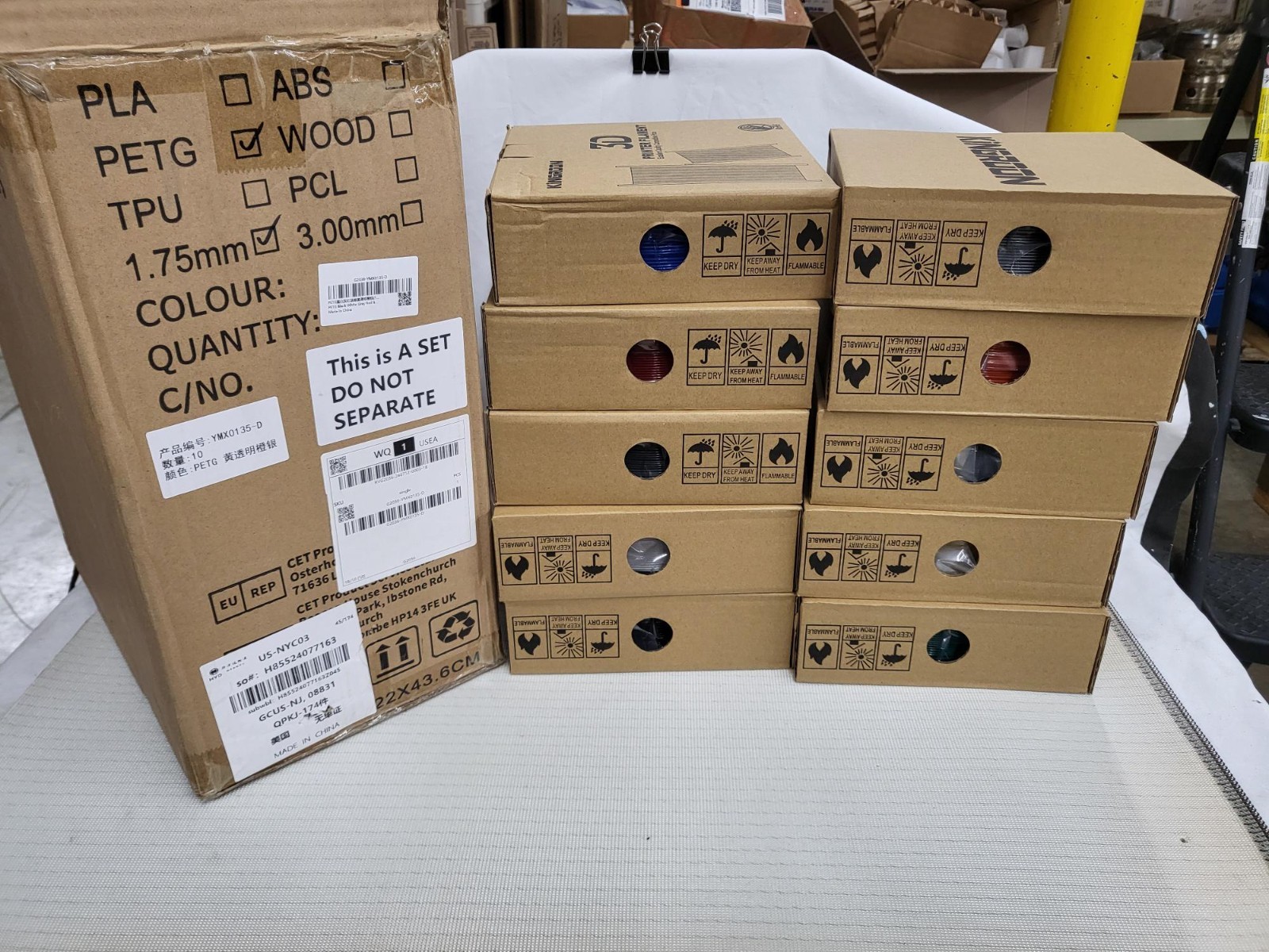 Kingroon PETG 3d Printer Filament 1.75mm 10 Pack Multi Color