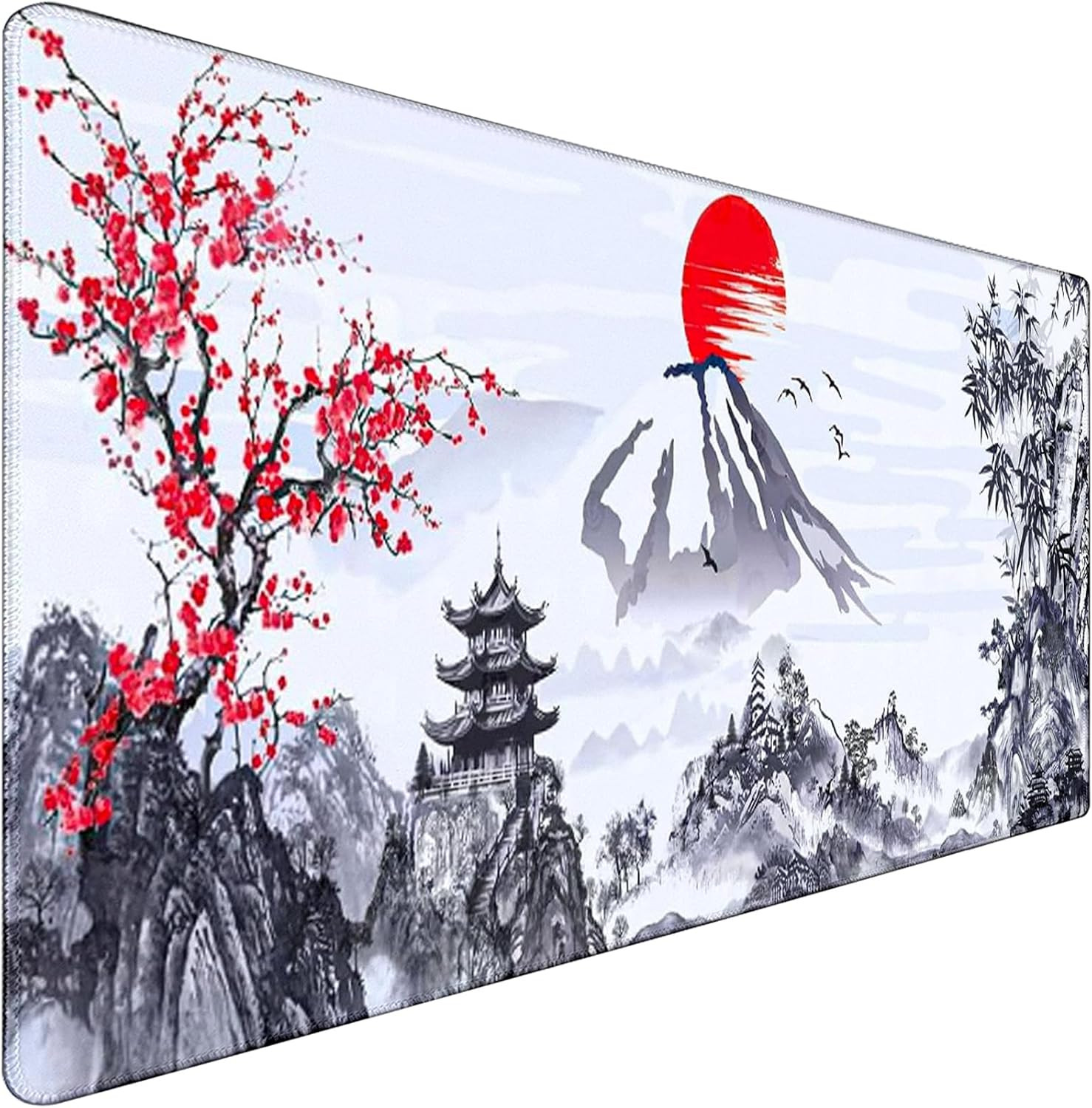 Gaming Mouse Pad Ink Pattern, 31.5X15.7 Inch Waterproof Computer Big Mousepad