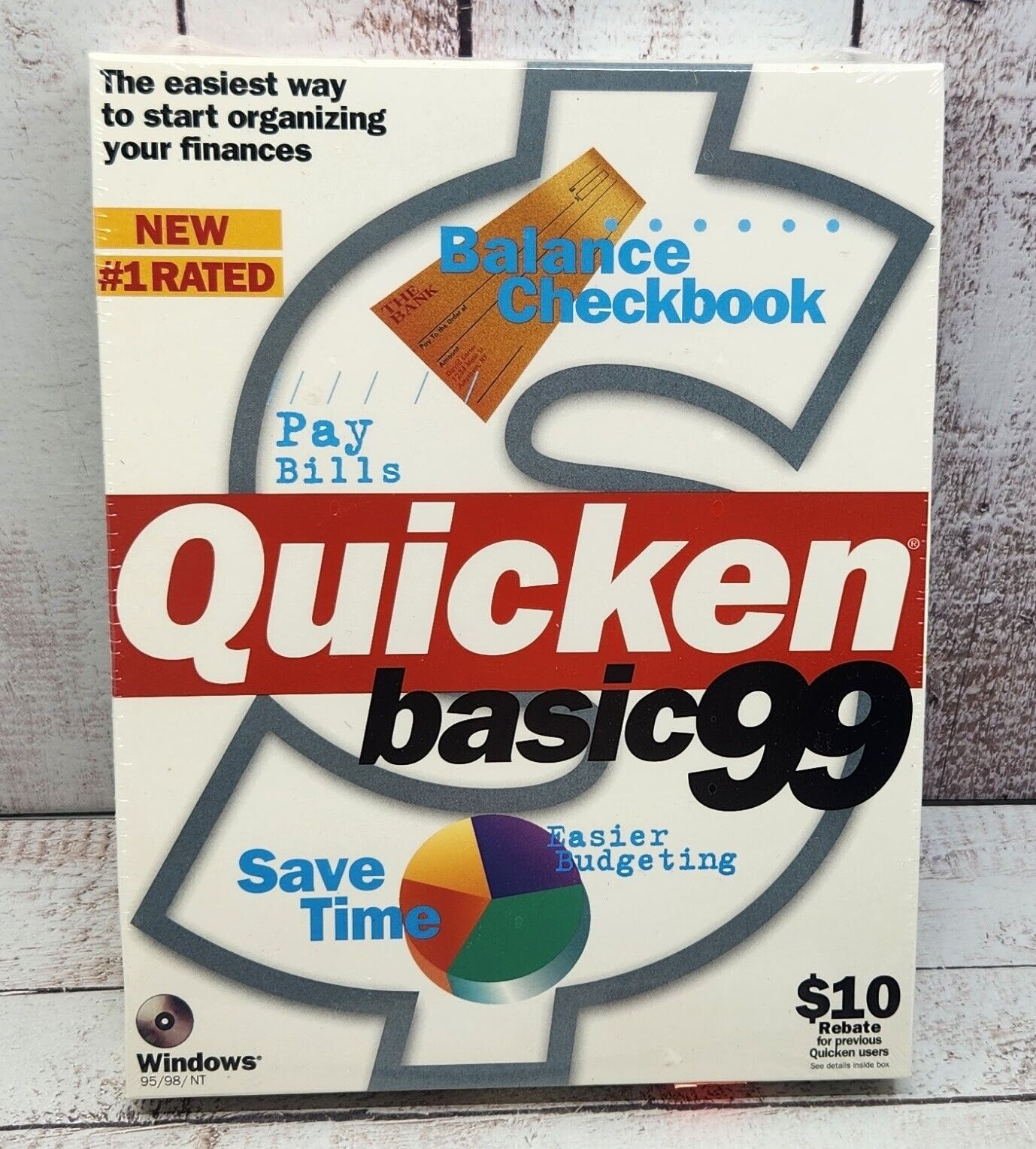 1999 Sealed Quicken Basic 99 CD for Windows 95/98 or NT - BRAND NEW SEALED
