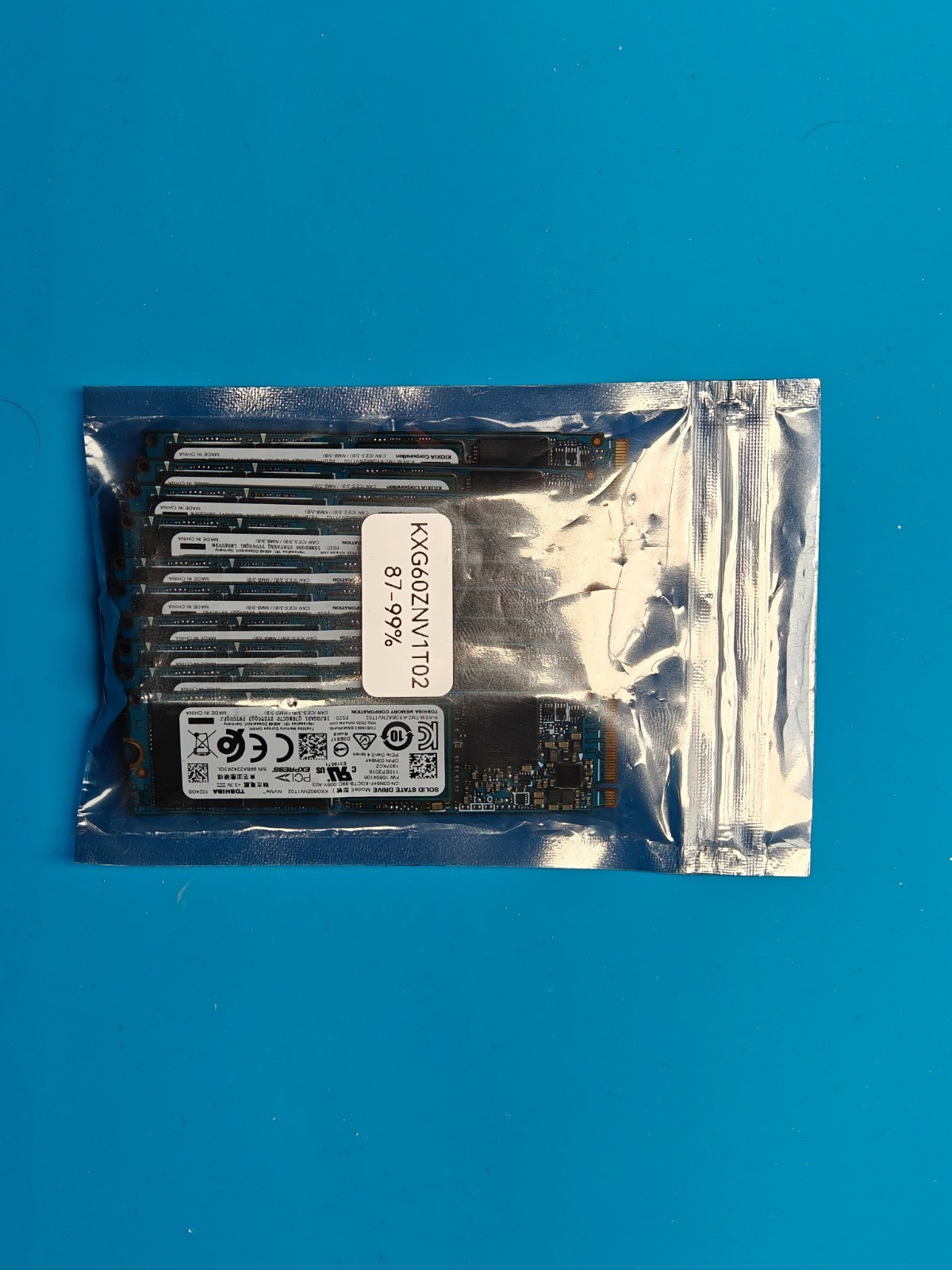 LOT OF 10 Kioxia Toshiba XG6 1TB NVMe M.2 2280 SSD KXG60ZNV1T02 87-99%