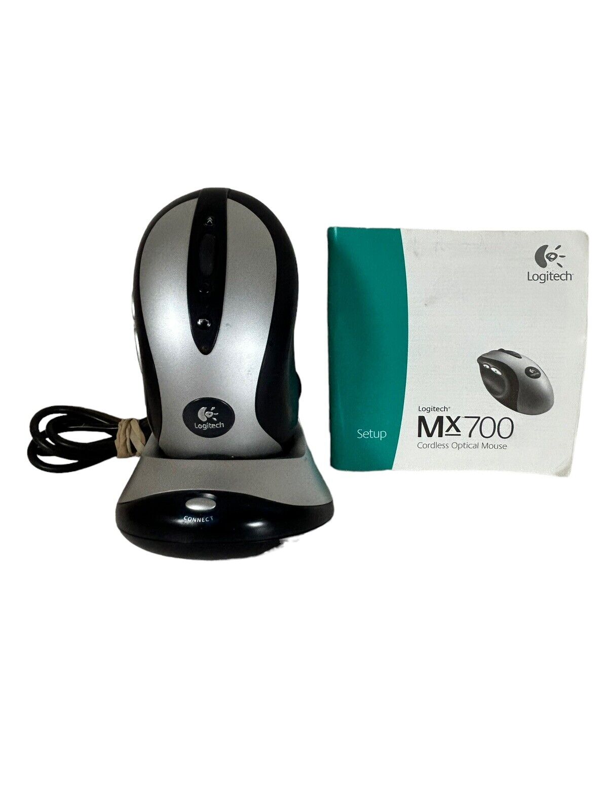 Vintage Logitech MX700 Cordless Optical Mouse with Docking Station  