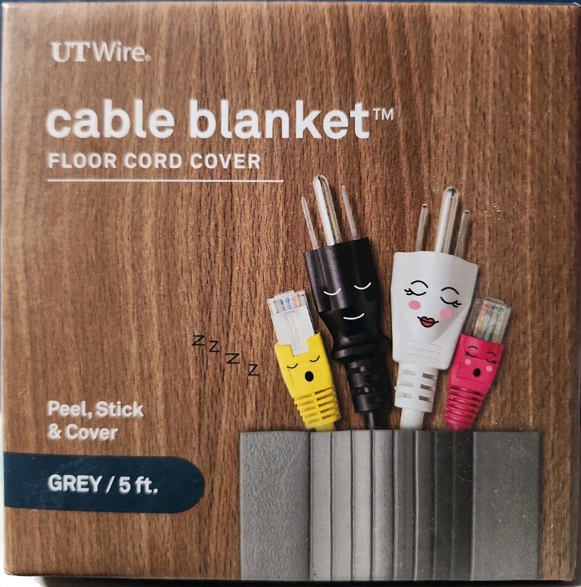UT Wire Cable Blanket Cord Cover & Protector Grey 5ft UTW-CPL5-GY