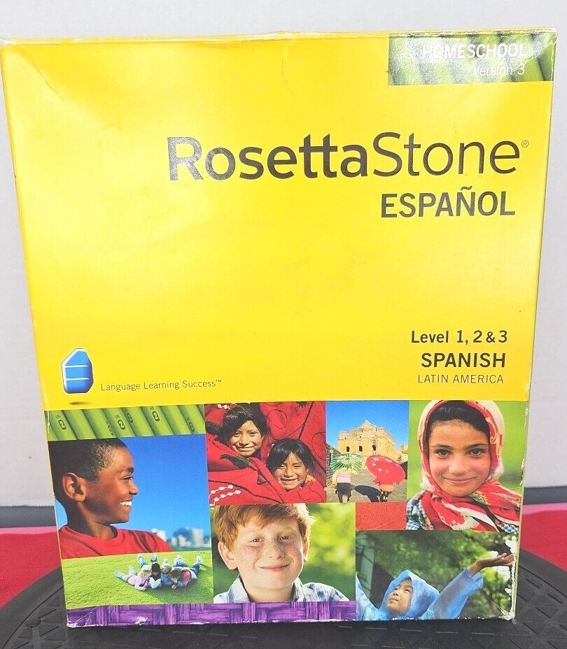 Rosetta Stone Español Spqnish Home School Version 3 Level 1, 2, & 3 Complete 