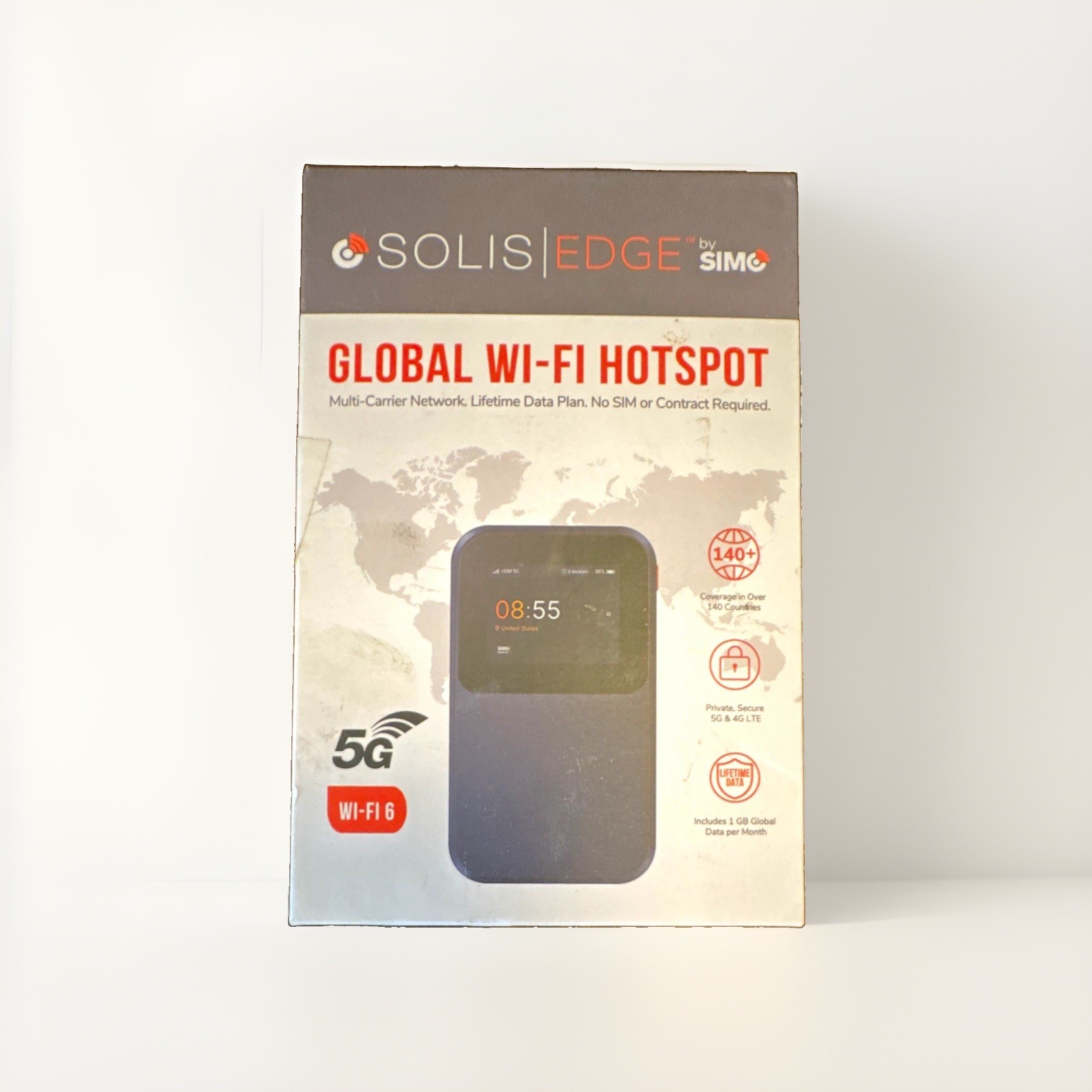 SIMO Solis Edge 5G Wi‑Fi 6 Wireless Hotspot Modem Unlocked Black