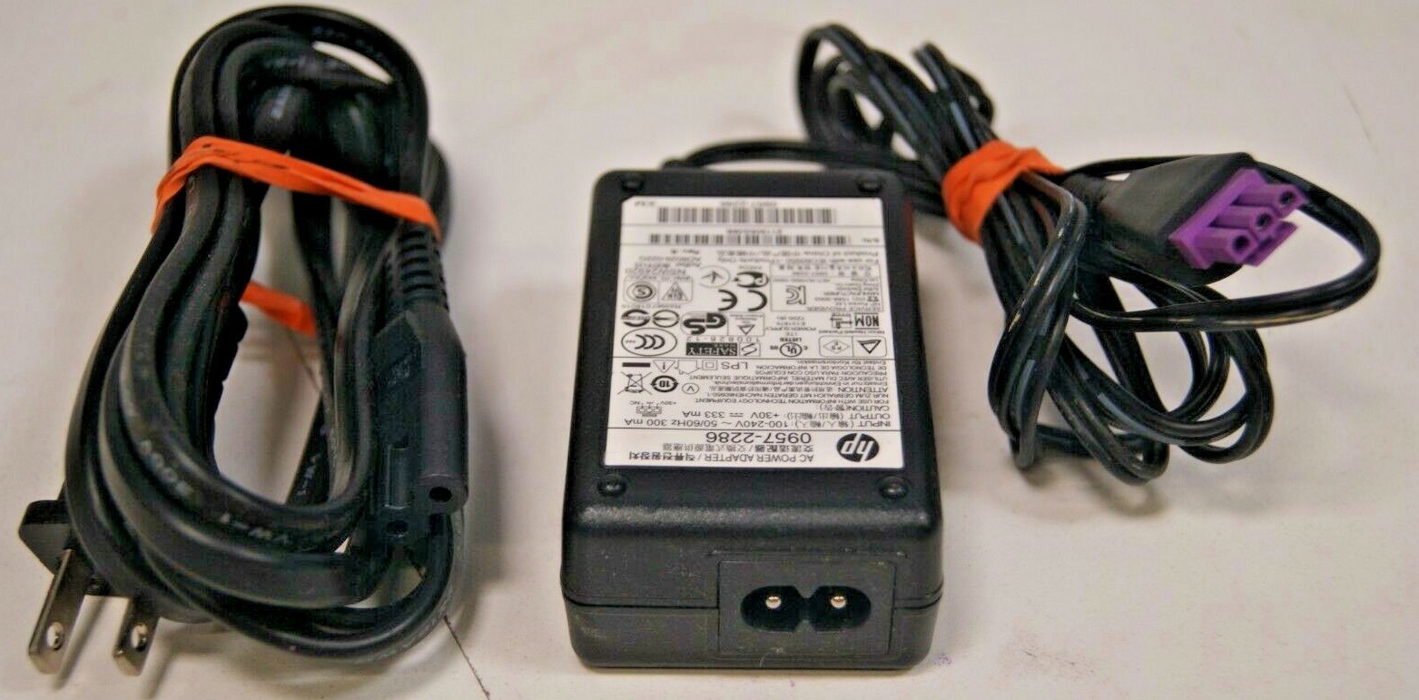 Genuine original HP 0957-2286 Office Jet Printer AC Adapter Power Cord Cable