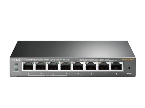 TP-Link TL-SG108PE 8-Port Gigabit Smart PoE+ Ethernet Switch 4 PoE Ports