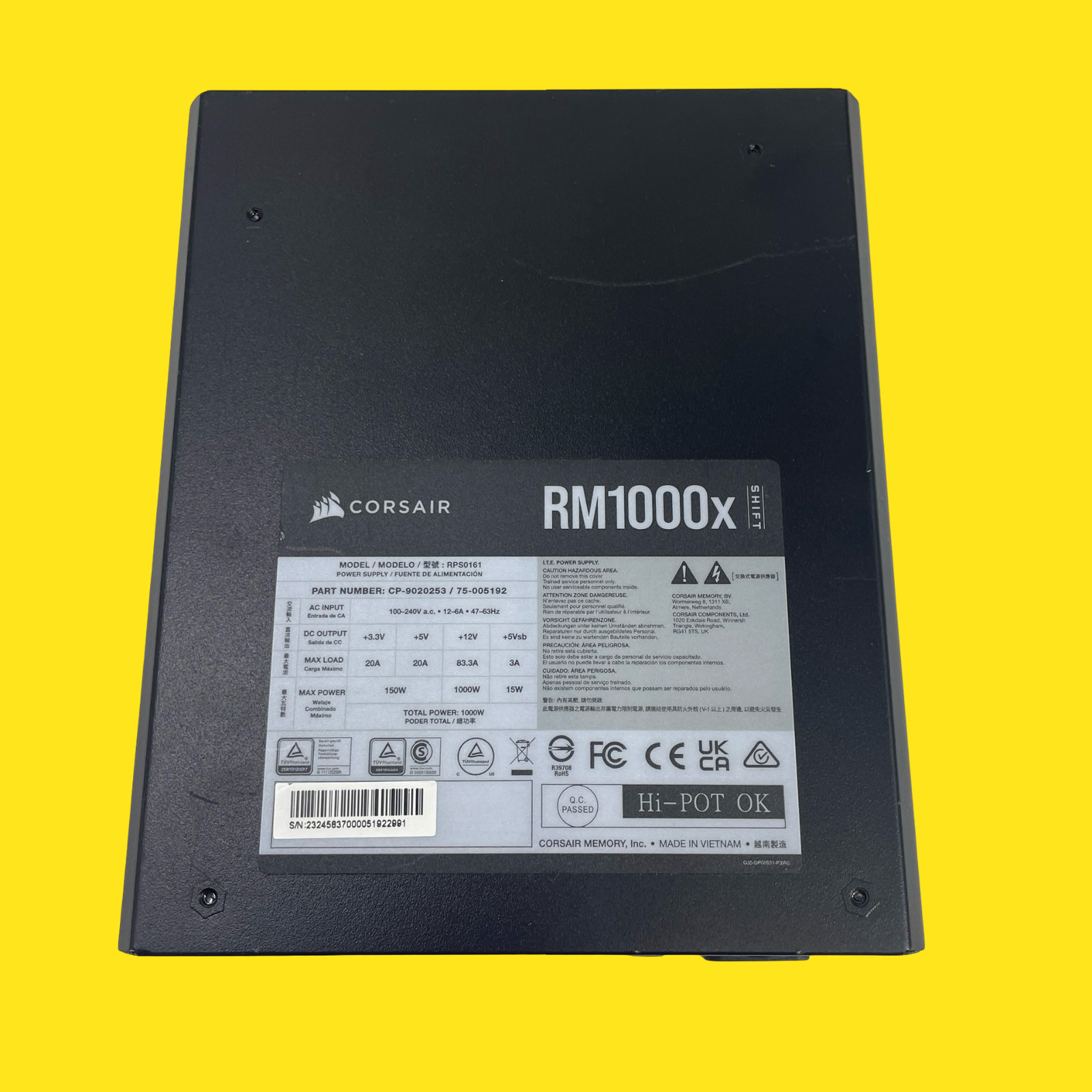 Corsair RM1000x 1000W ATX Modular Power Supply Unit PSU - Black #3909 z37/4