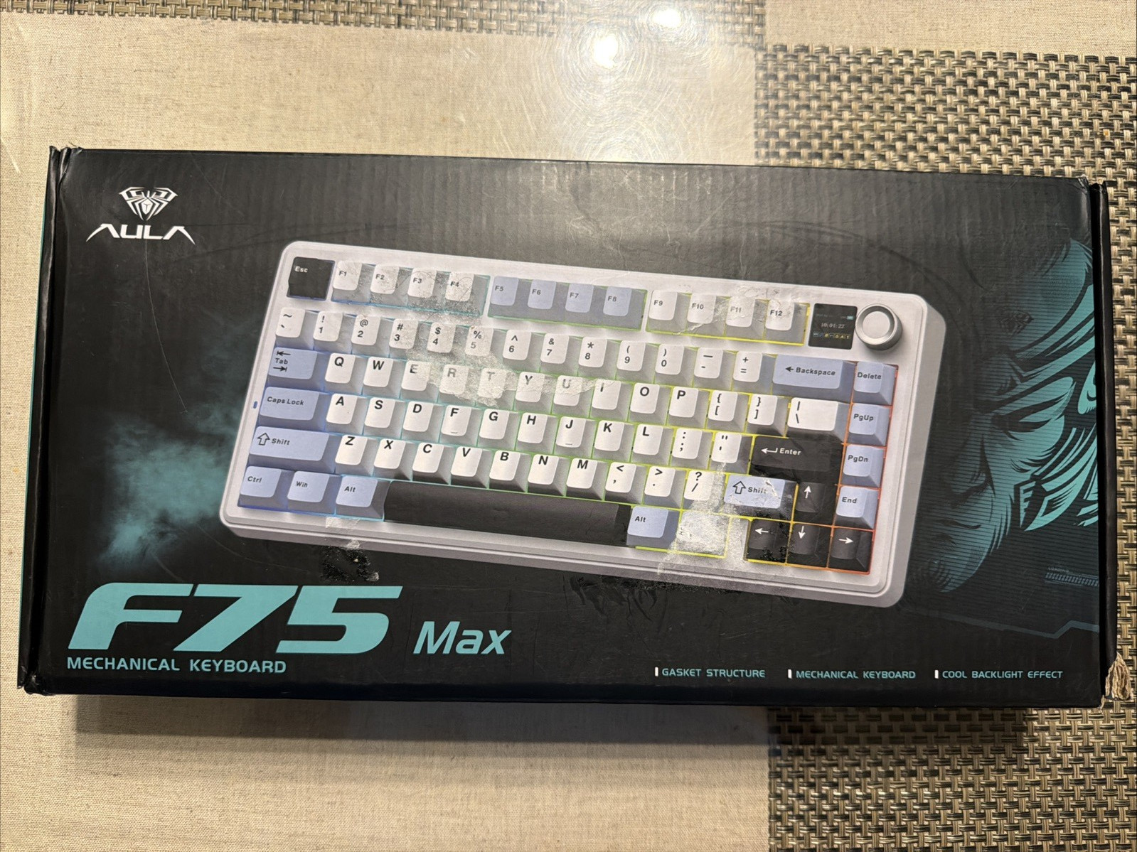 AULA F75 Max Mechanical Wireless Keyboard Backlit Hot-Swappable Switches - Black