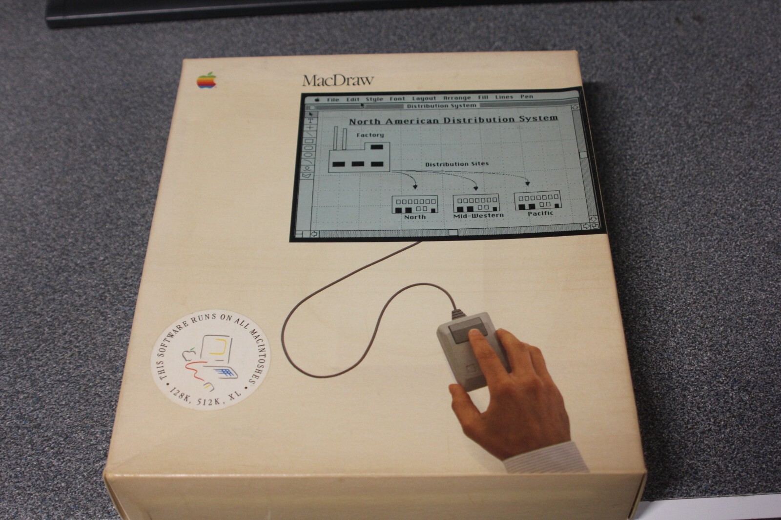Apple MacDraw Mac Draw Macintosh Software Package Vintage 1984 3.5 Floppy