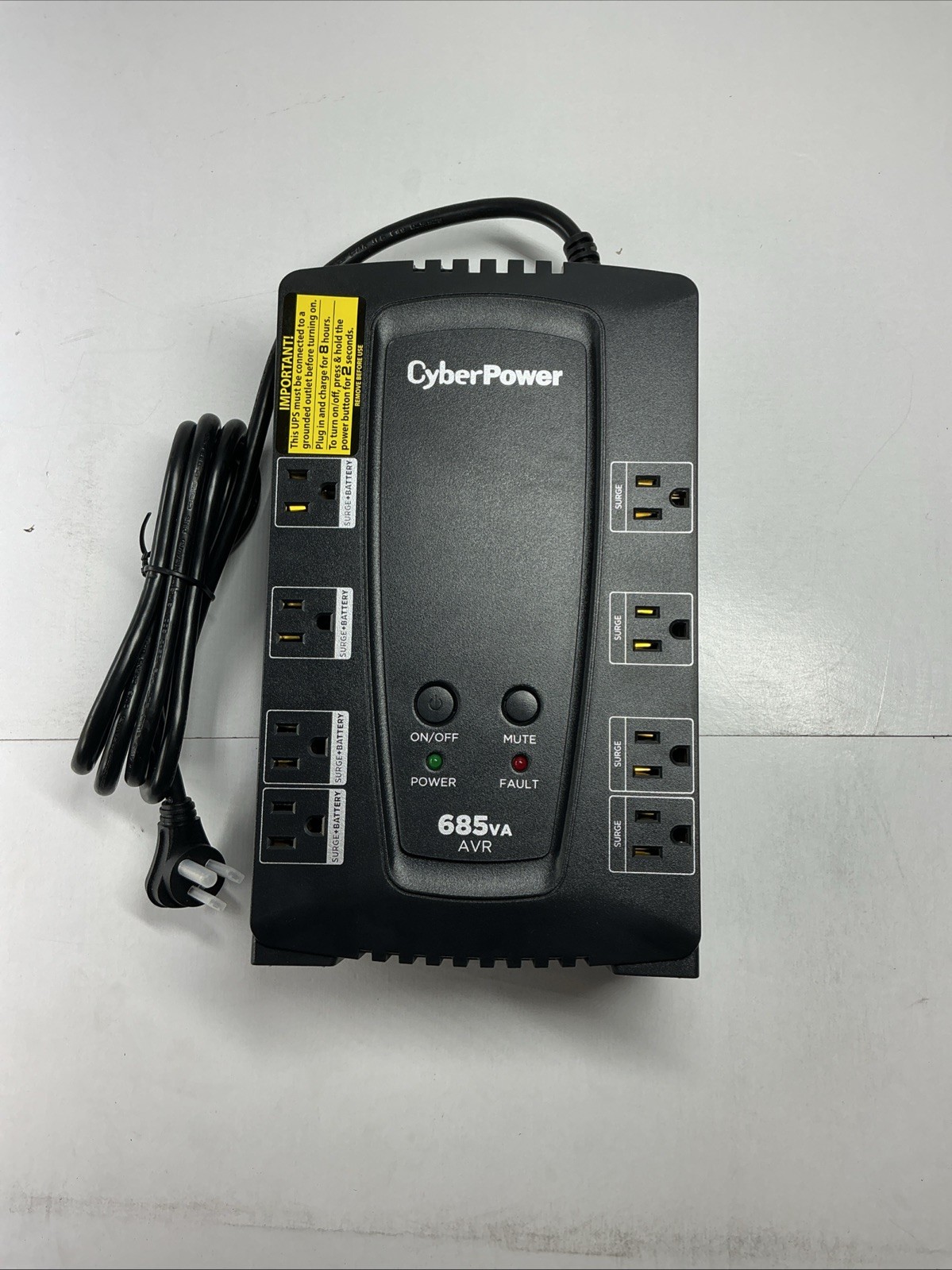 CP685AVRG AVR UPS System, 685VA/390W, 8 Outlets, Compact