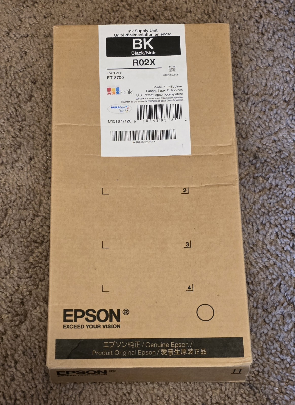 Genuine  Epson R02X Black Ink Supply Unit  EXP.  06/2030