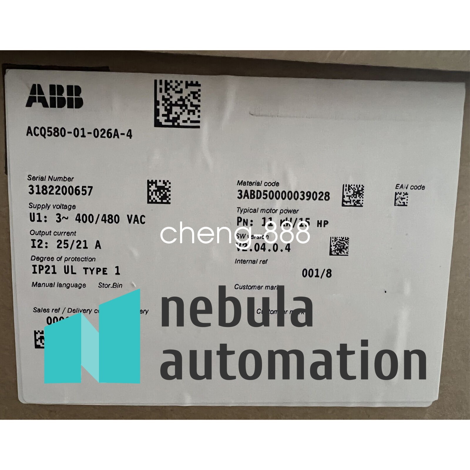 1PCS ACQ580-01-026A-4 ABB Inverter new via FedEx or DHL