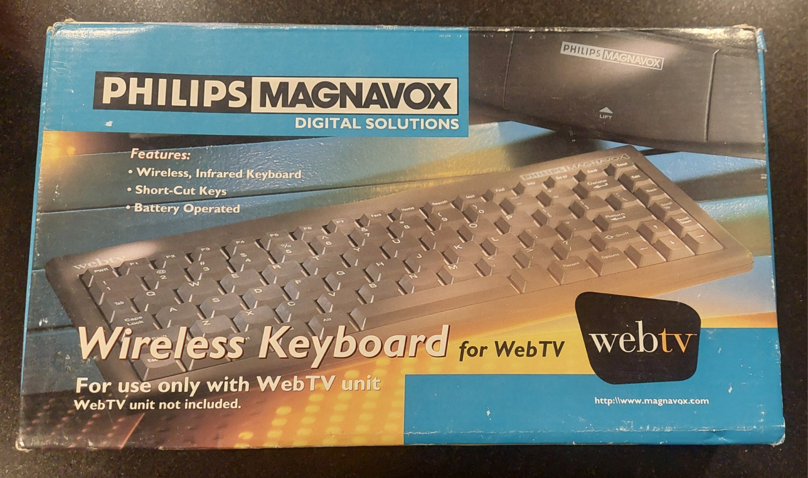 Vintage Philips Magnavox WebTV Wireless IR Keyboard Remote MWK100BK 