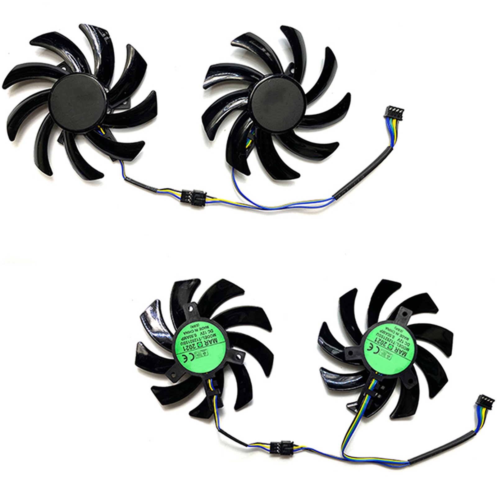 1Pair Graphics Card Cooling Fans for POWERCOLOR RX7600 8GB Fighter Graphics Card