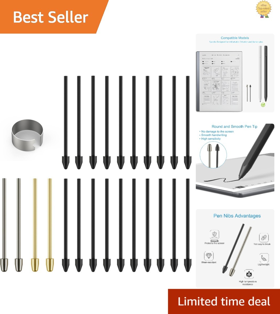 Pen Tips Compatible with Remarkable 2/1 Stylus,Replacement Nibs for Marker