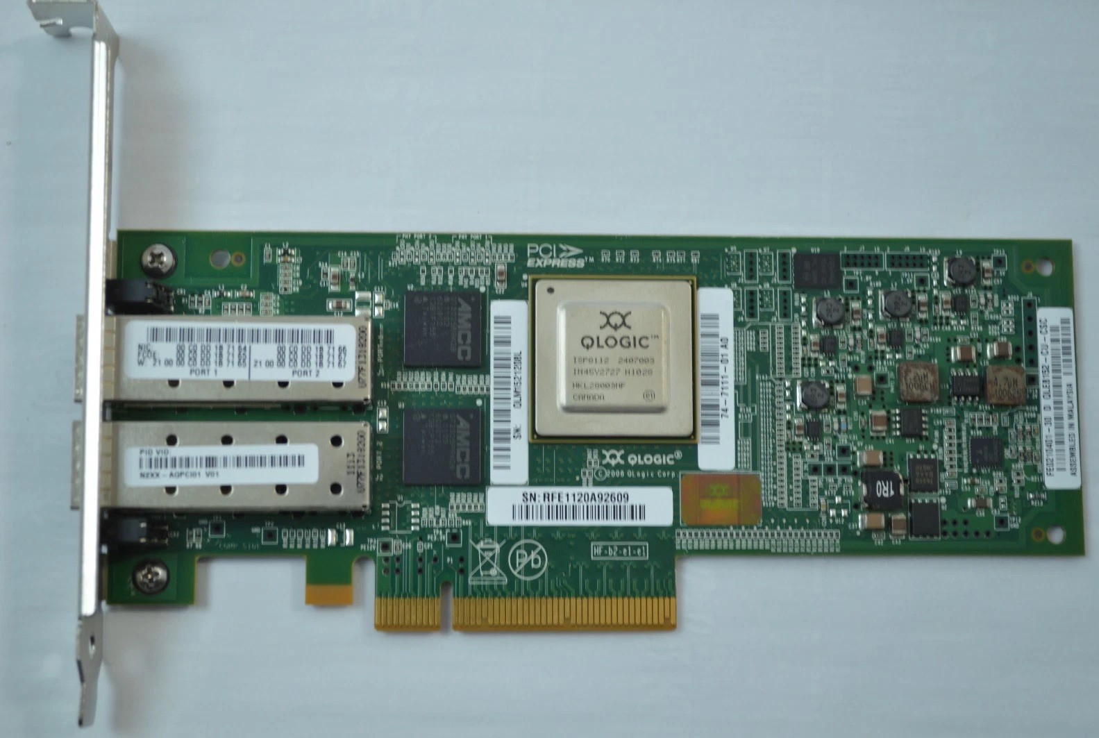 QLogic Dual Port 10GB SFP Network Adapter Card N2XXAQPCI01 Tested and Working