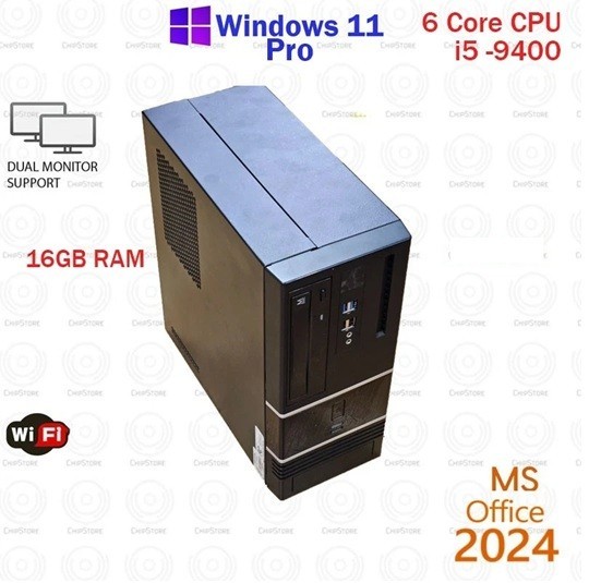 Nobilis Custom PC Desktop Intel Core i5 9400 16GB 500GB SSD Win 11 Pro Office24