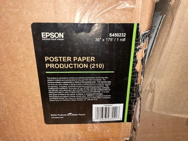 GENUINE Epson Poster Paper Production Rolls 36” x 175’ 210 gsm S450232