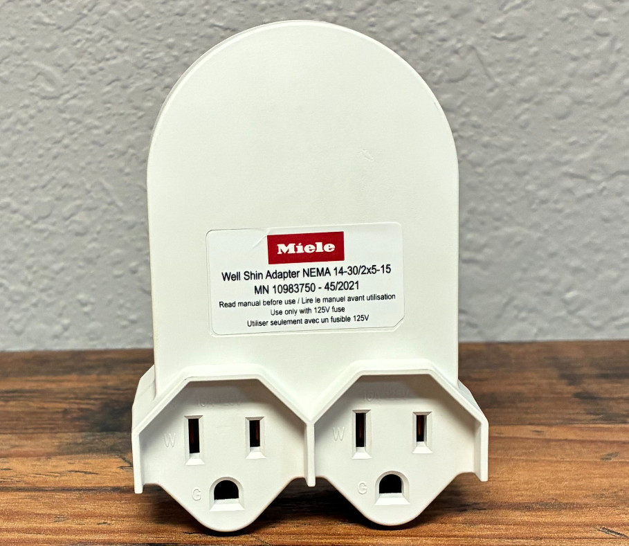 Miele NEMA 14-30 to 2x5-15 Power Adapter Charger Cable Cord Plug Converter White