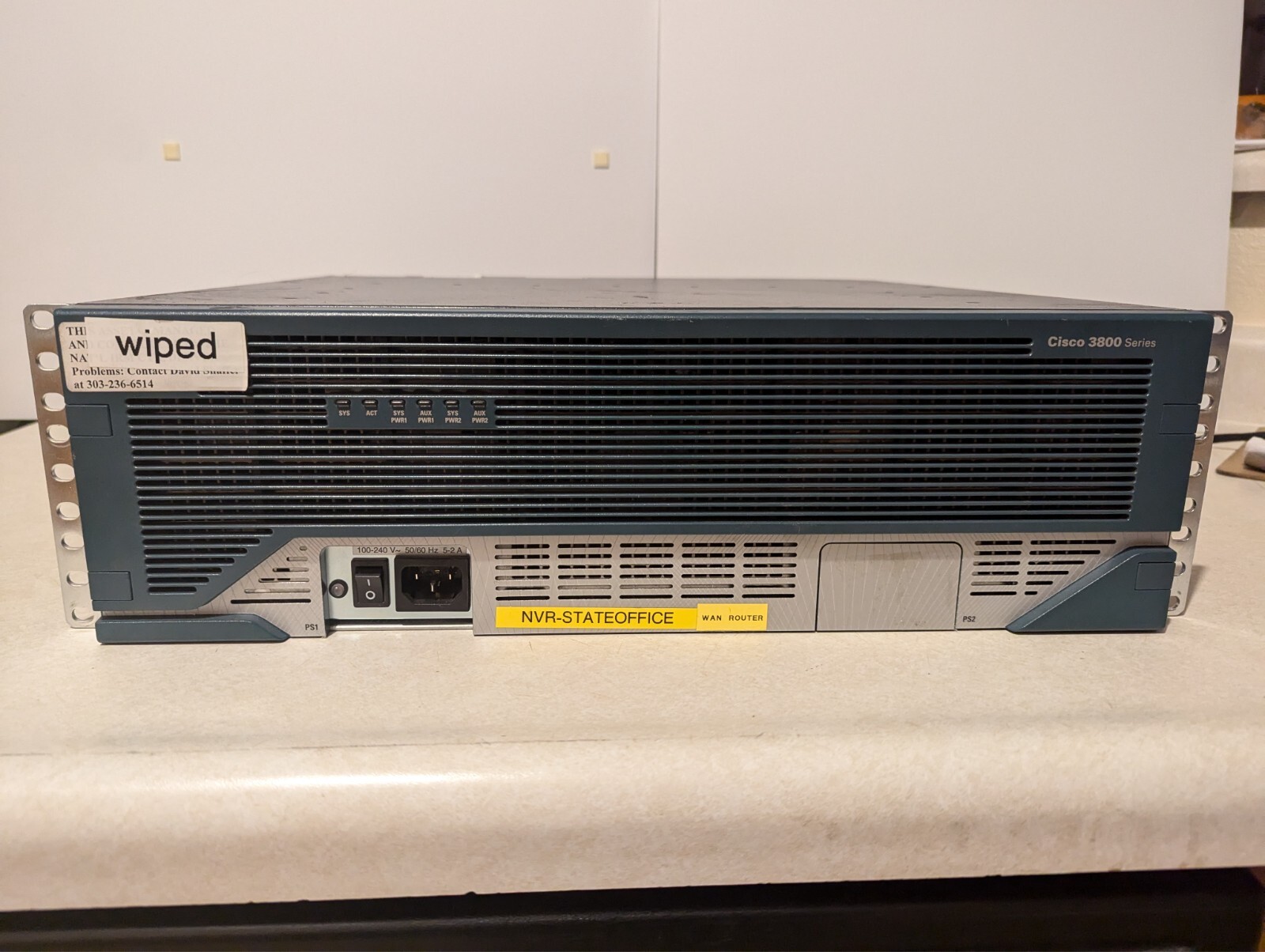 Cisco 3845-MB Integrated Services Router *Used as is *