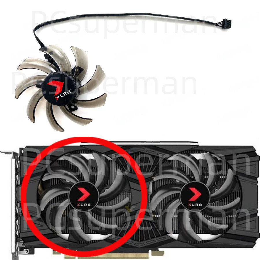 Replacement For PNY RTX2060 2060S 2070 GTX1660S Dual Graphics Card Cooling Fan