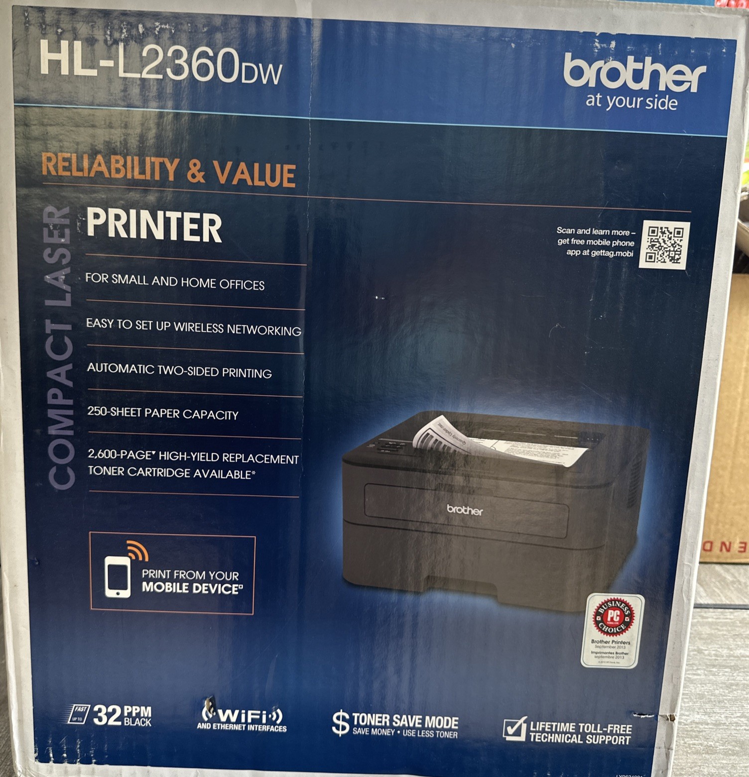 BRAND NEW Brother HL-L2360DW Compact Wireless Laser Printer with Duplex