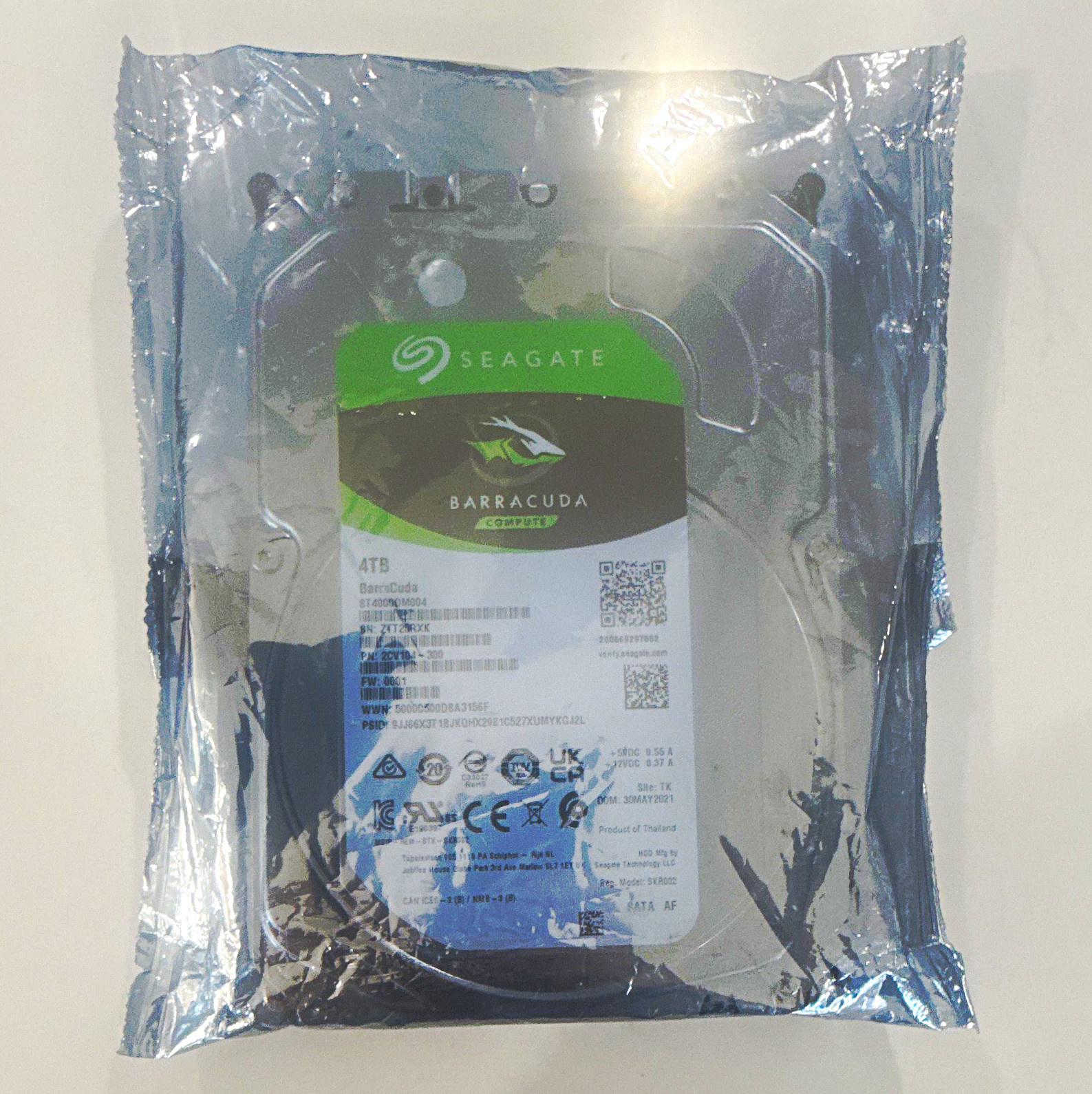 Seagate BarraCuda 4TB 3.5in SATA Internal HDD ST4000DM004 5400RPM 256MB