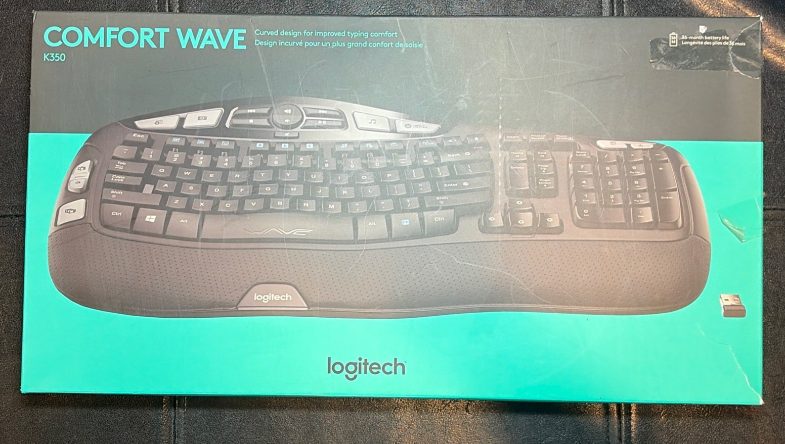 Logitech K350 Comfort Wave Wireless Keyboard Black 
