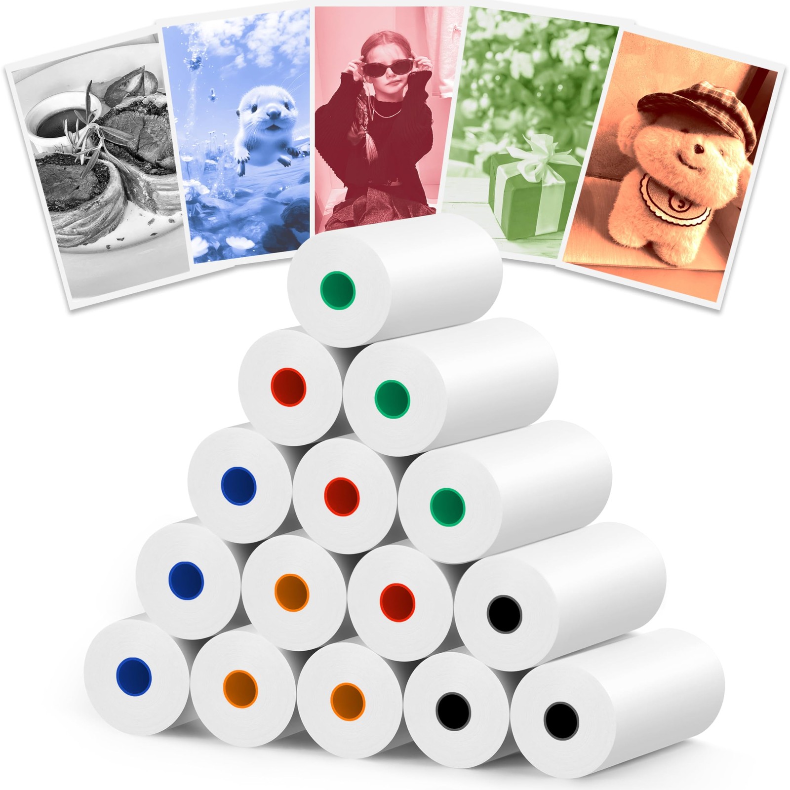 15 Rolls Kids Instant Camera Paper Refill Color Thermal Print Rolls