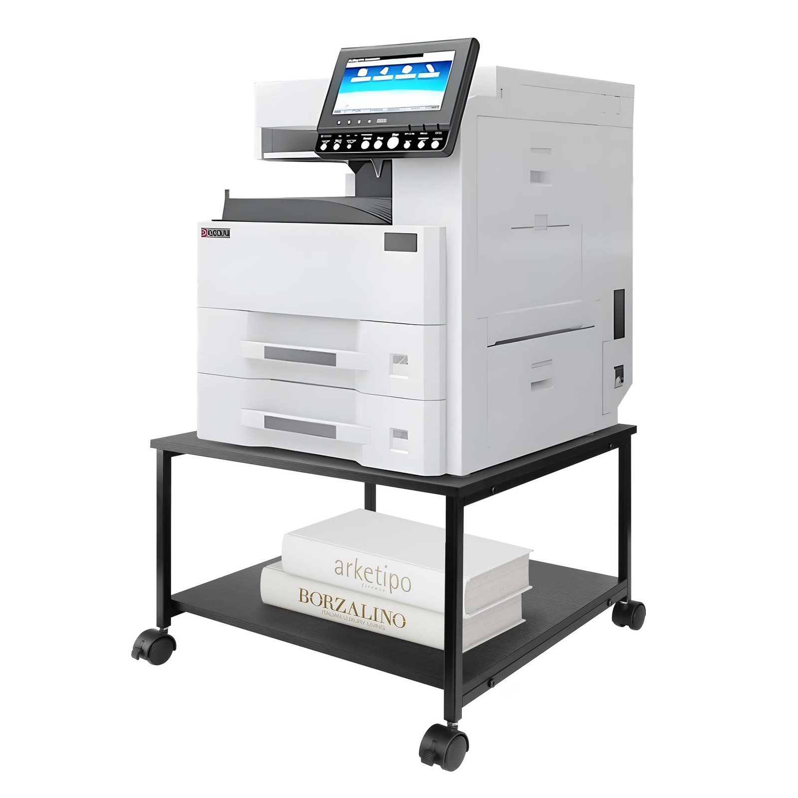 EMERIT 2-Tier Under Desk Printer Stand w/Storage - 19.5x19.5x12.8''Heavy Duty...