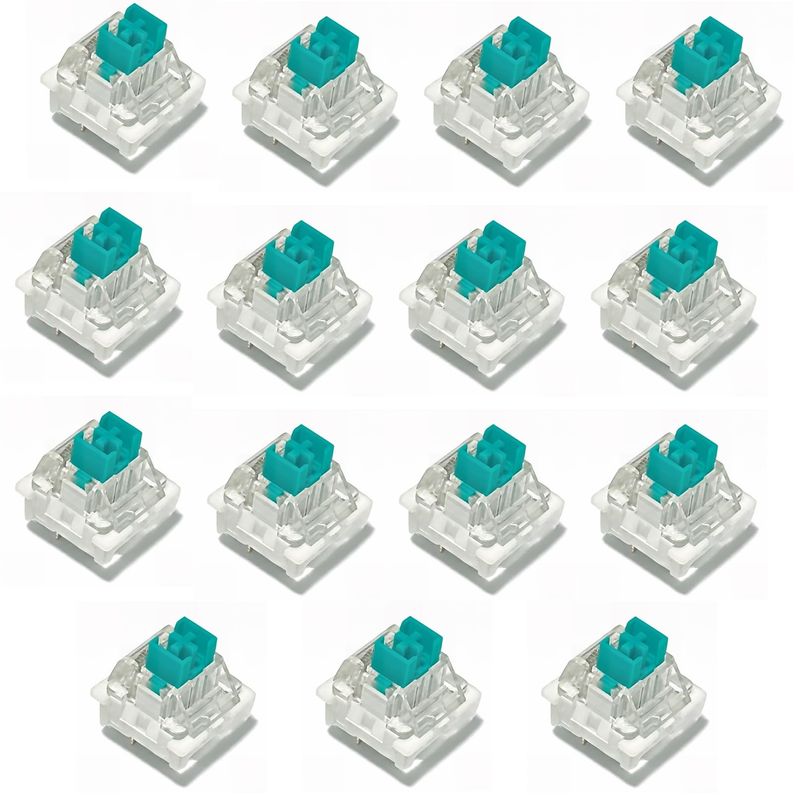 48 PCS Dustproof Green Replacement Keyboard Switch 3 Pin Heavy Clicky