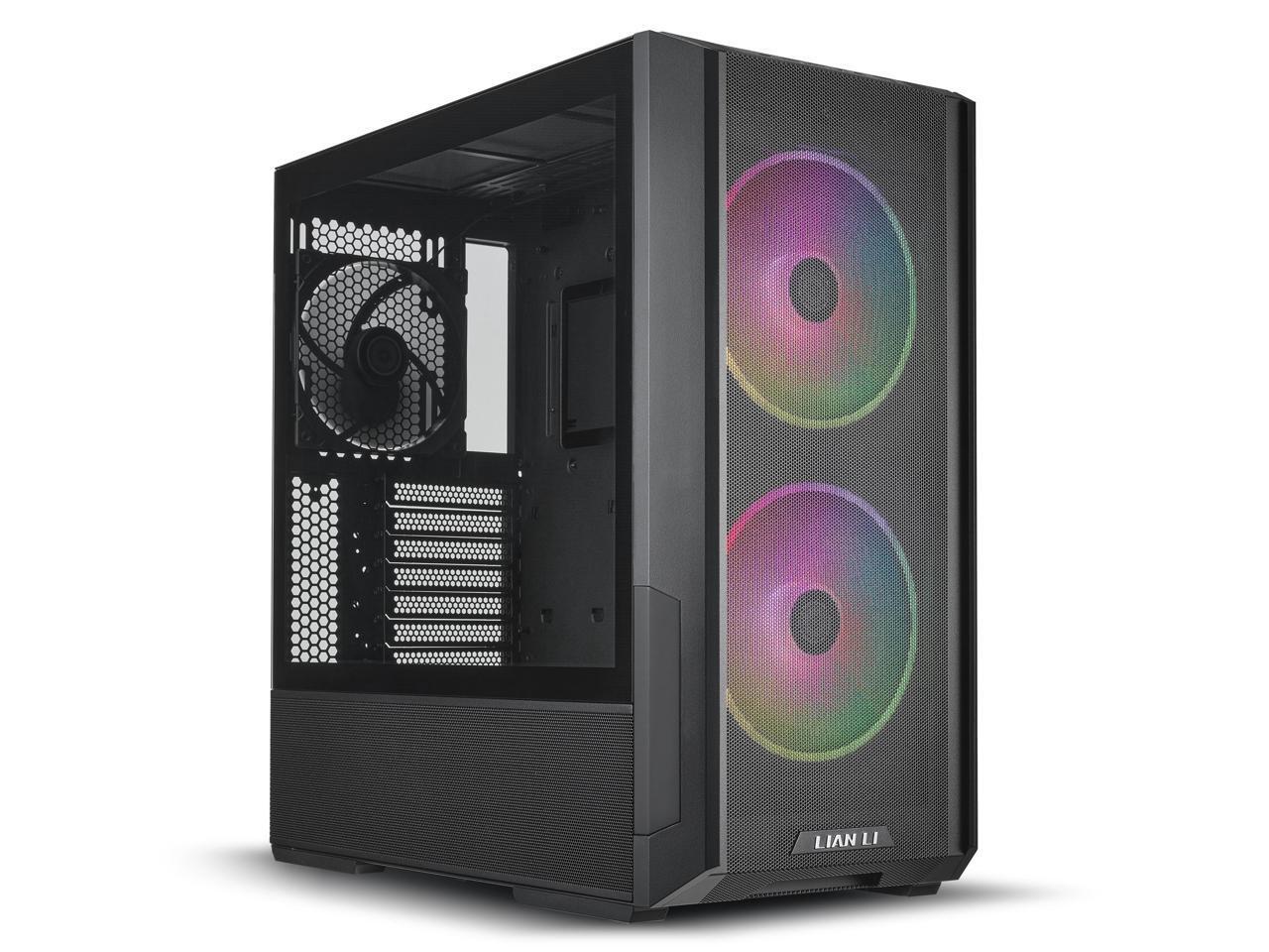 LIAN LI LANCOOL 216RX Black Steel / Tempered Glass ATX Mid Tower Computer PC ...