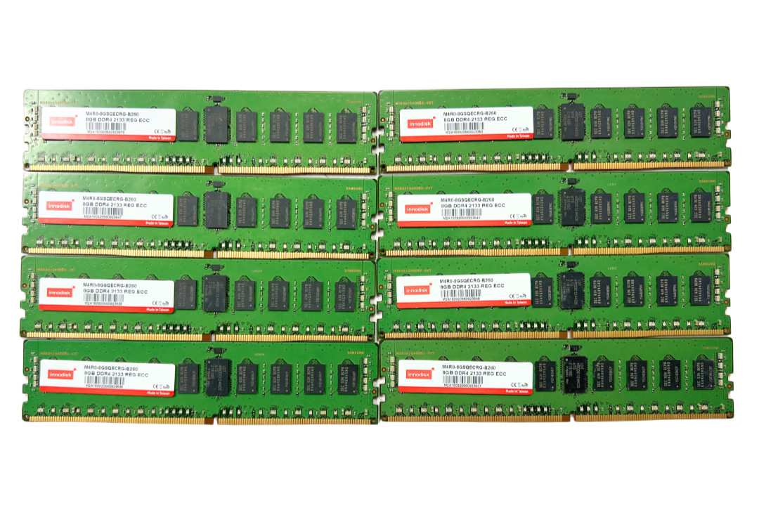 Lot of 8 InnoDisk 8GB DDR4 2133 ECC RDIMM Server RAM 64GB M4R0-8GSQECRG-B260