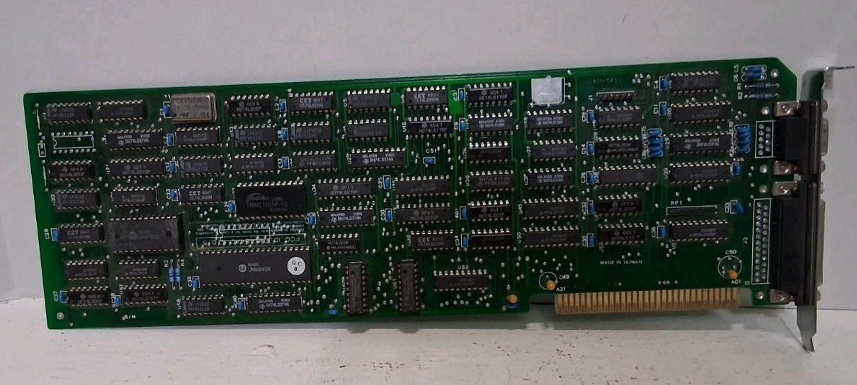 UMC UM6845R CGA MDA 8-Bit ISA Video Card IBM PC XT Full Length Taiwan