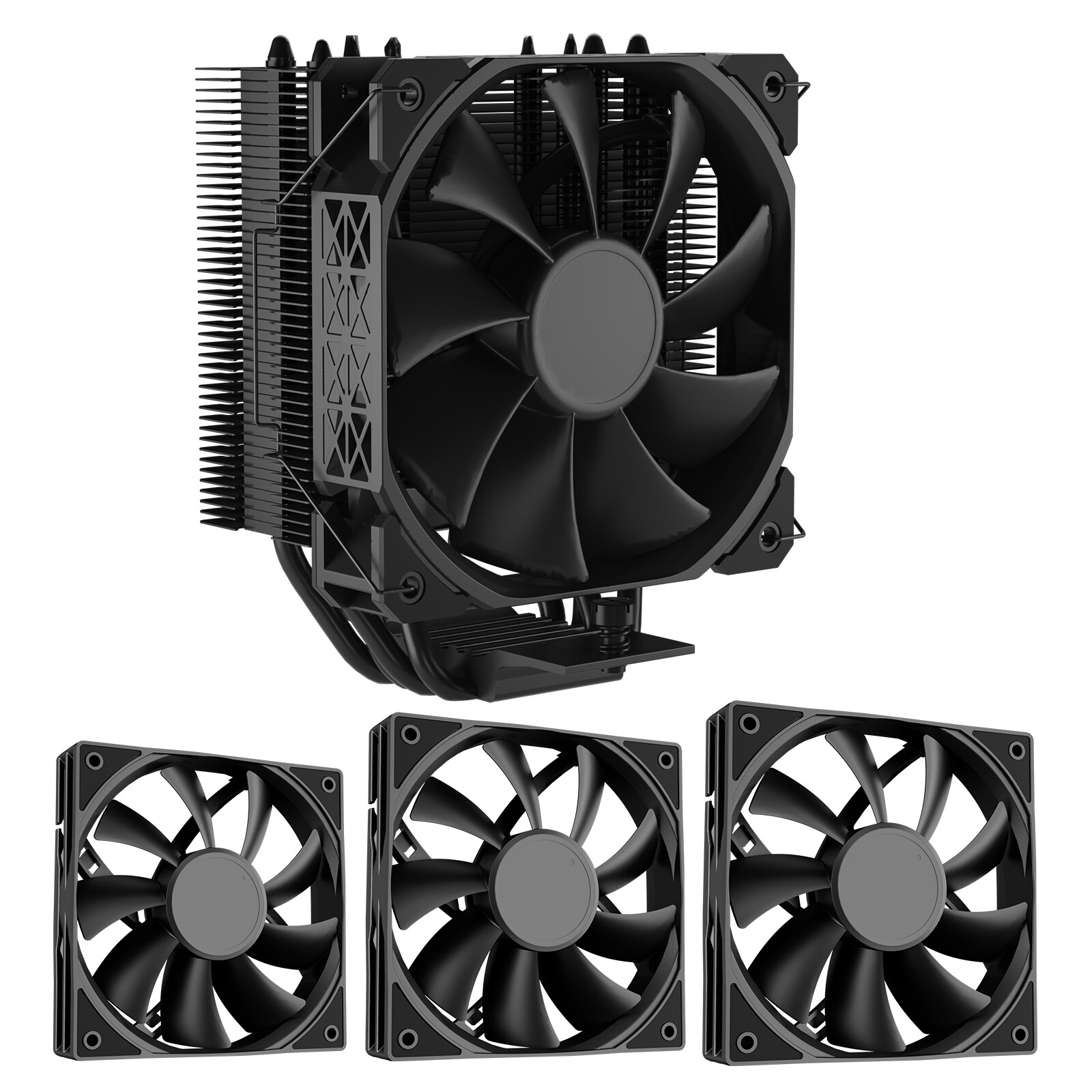 Darkrock PX4 CPU Air Cooler for AM5 AM4 & LGA 1700 1200 + 3PCS 120mm PC Case Fan