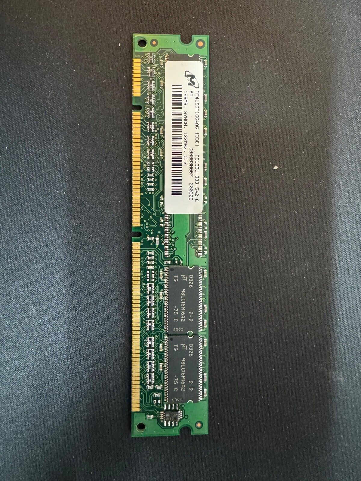 128MB PC-133u 168-Pin ECC DIMM Memory Module 128 MEG PC133 Micron Apple