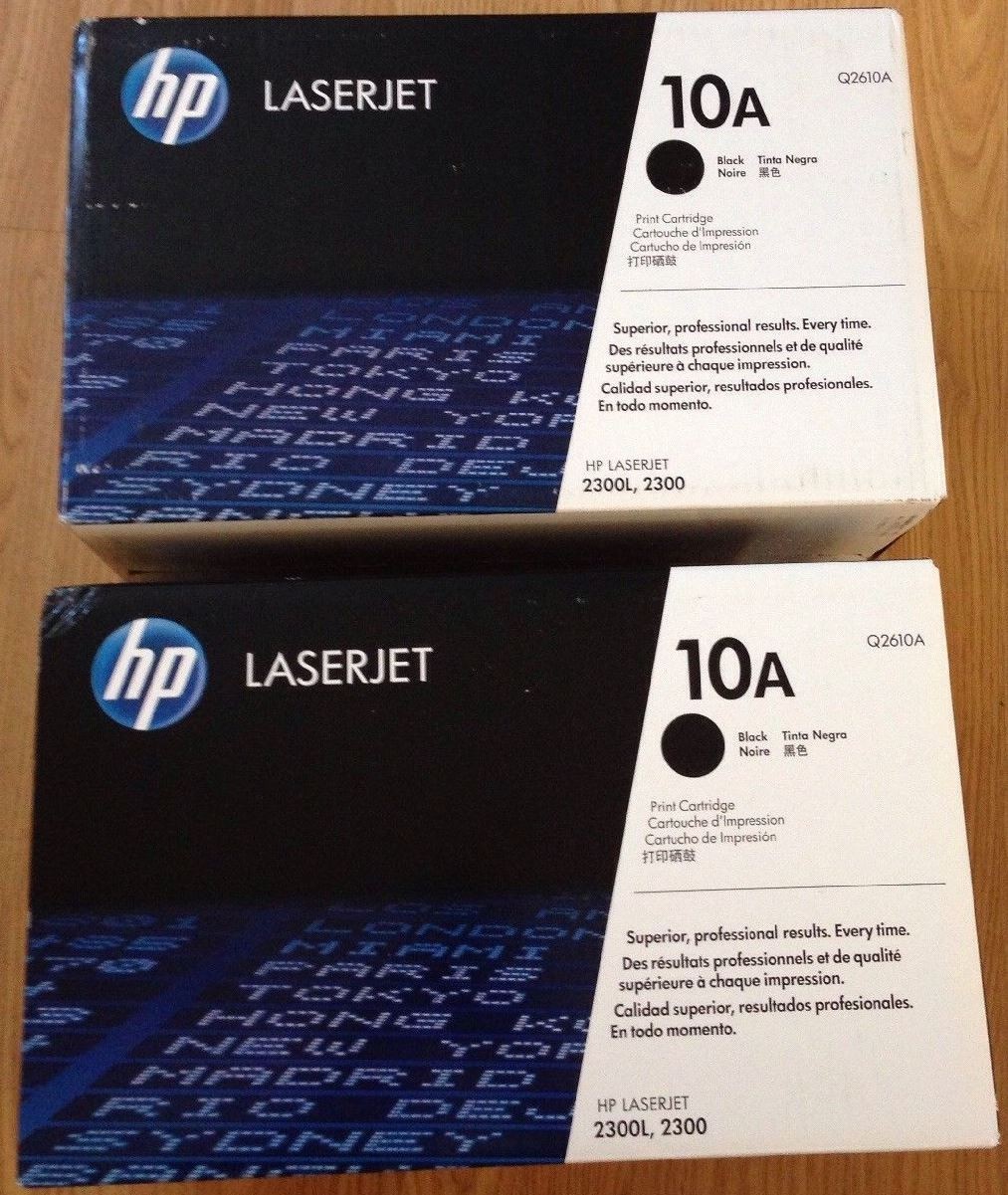 2 Genuine Factory Sealed Original HP 10A Toners Black Boxes Q2610A