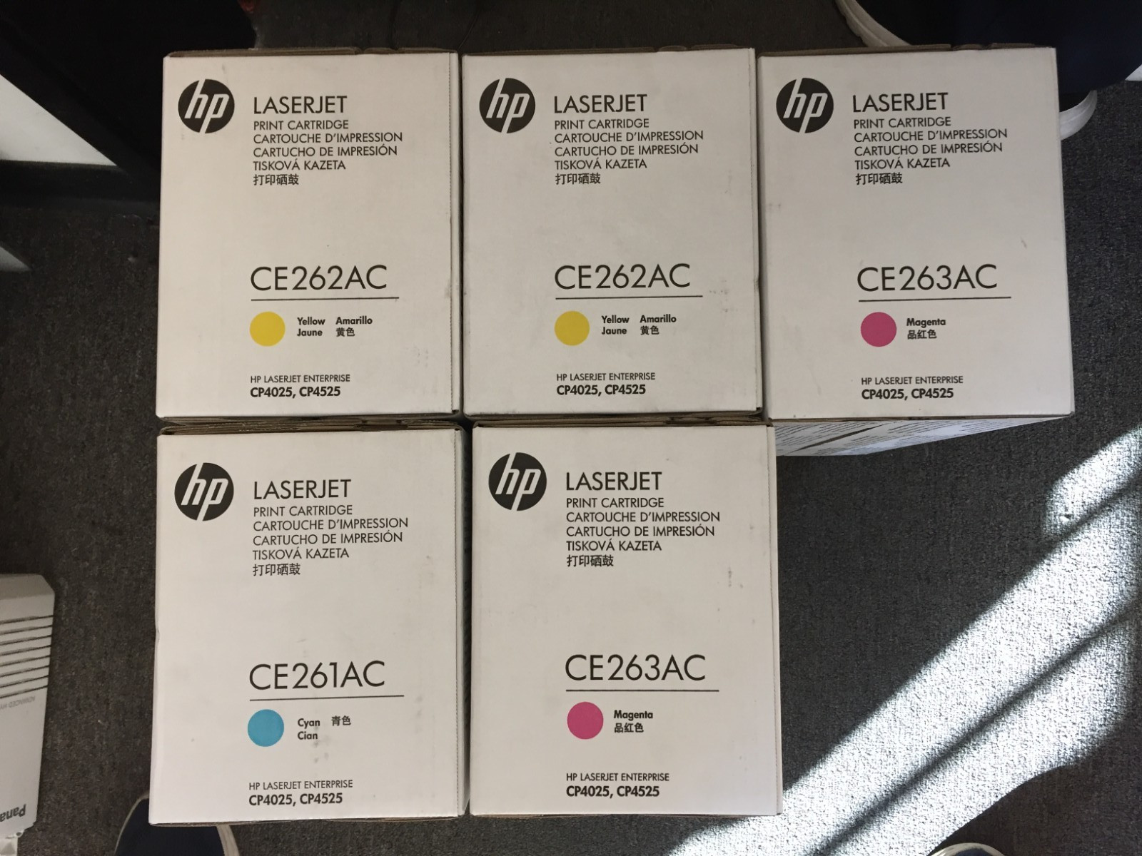HP 1x CE261AC ,2x CE262AC, 2x CE263AC- 5 total New over stock