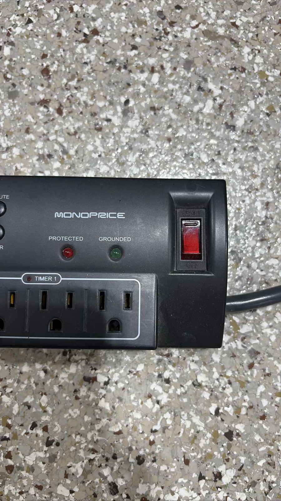 Monoprice 8 Outlet Surge Protector Power Strip w/ Timer & Grounded LED