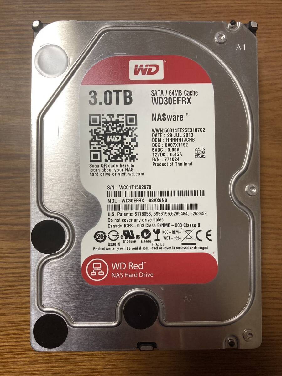 [Excellent condition] Western Digital Red WD30EFRX 3.5-inch HDD 3TB (NAS-oriente