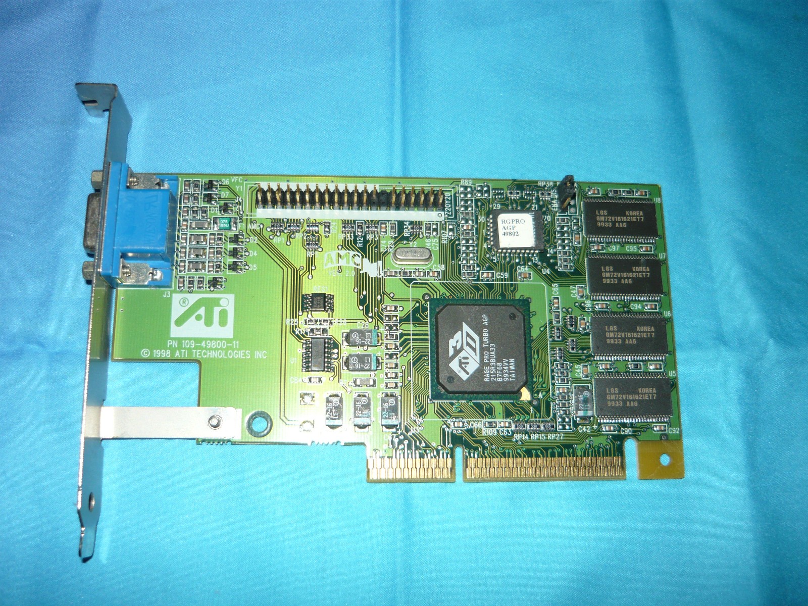 Vintage AMC ATI Rage Pro Turbo AGP Video Card 4MB Used