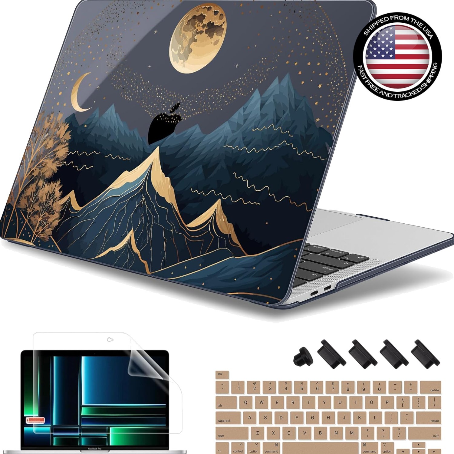 Laptop Case 13 Inch MacBook Pro 2020 2021 2022 Hard Shell Keyboard Cover Pack
