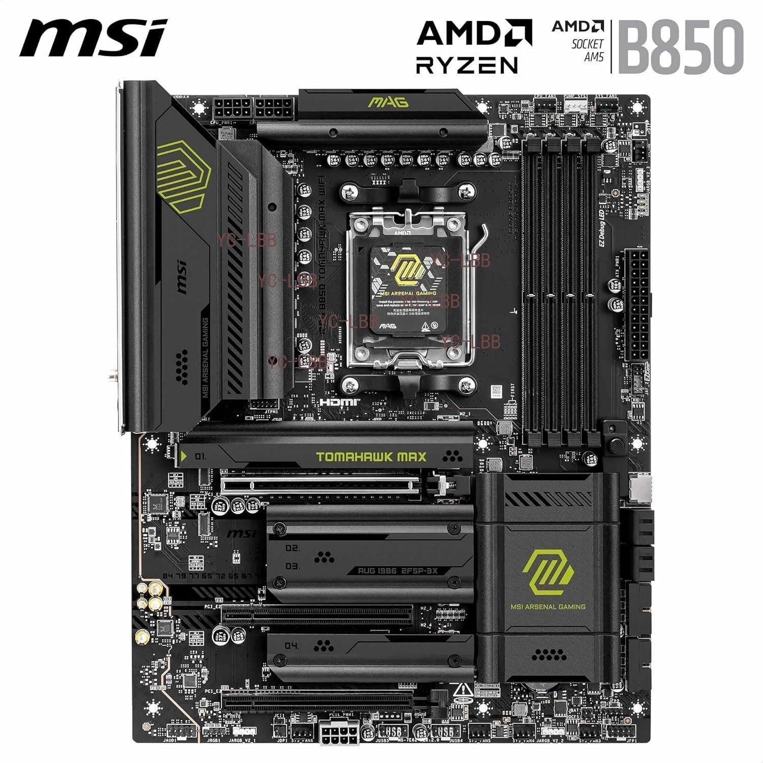 MSI MAG B850 TOMAHAWK MAX WIFI AM5 DDR5 Gaming Motherboard ATX