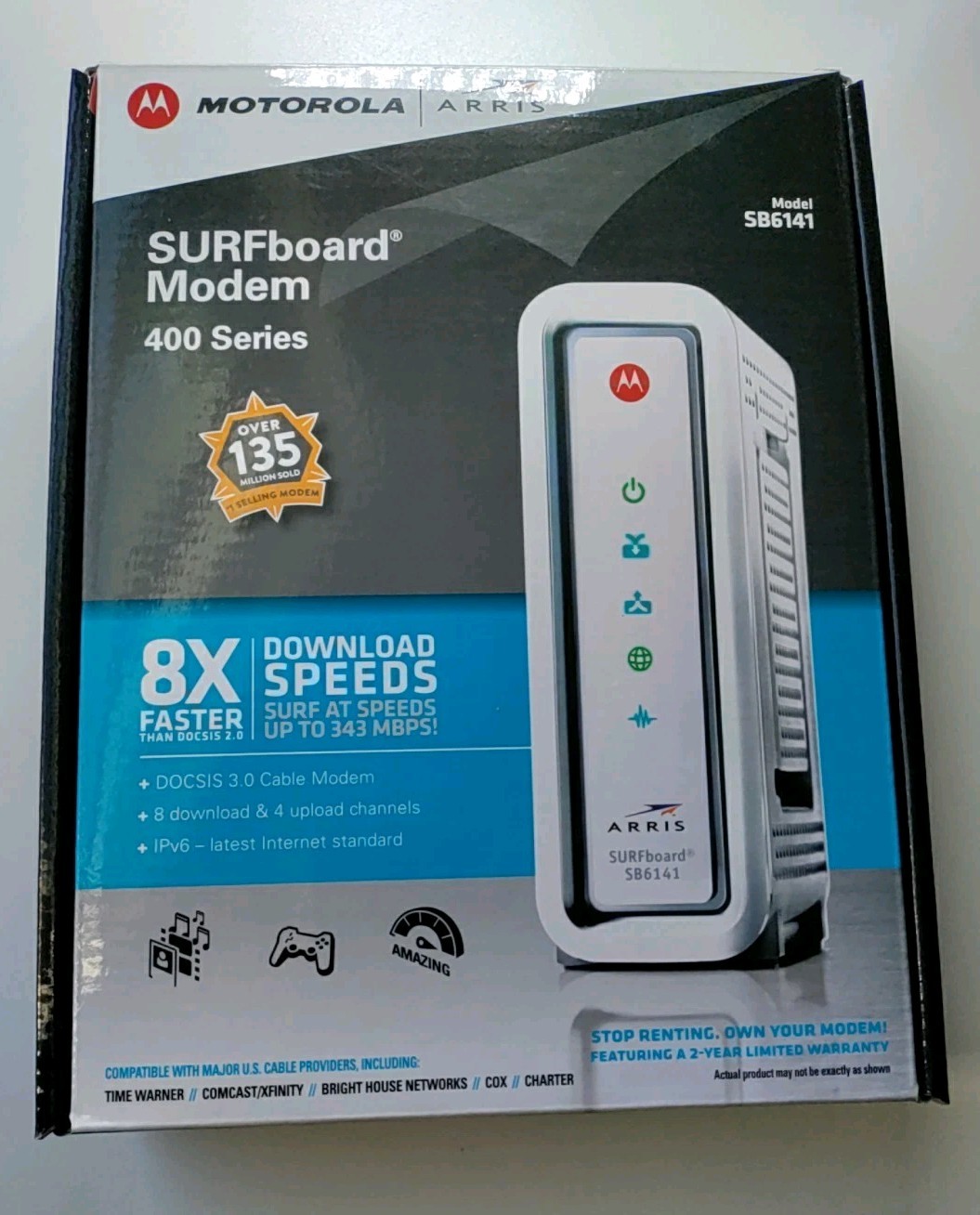 ARRIS SB6141 Motorola Surfboard Modem 400 Series White Open Box