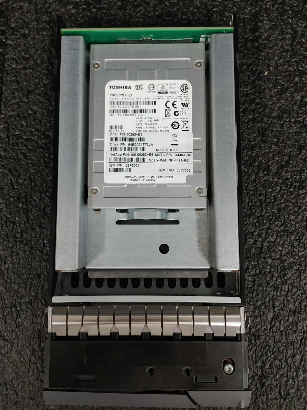 NetApp 200GB 108-00253+B5 X448A-R6 PX02SMF020 6 Gb/s SFF SAS SSD 3.5"