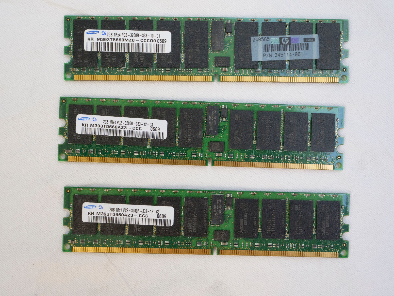 3x HP 2GB 1Rx4 PC2 -3200R - 333 Ram ECC REG Server Memory
