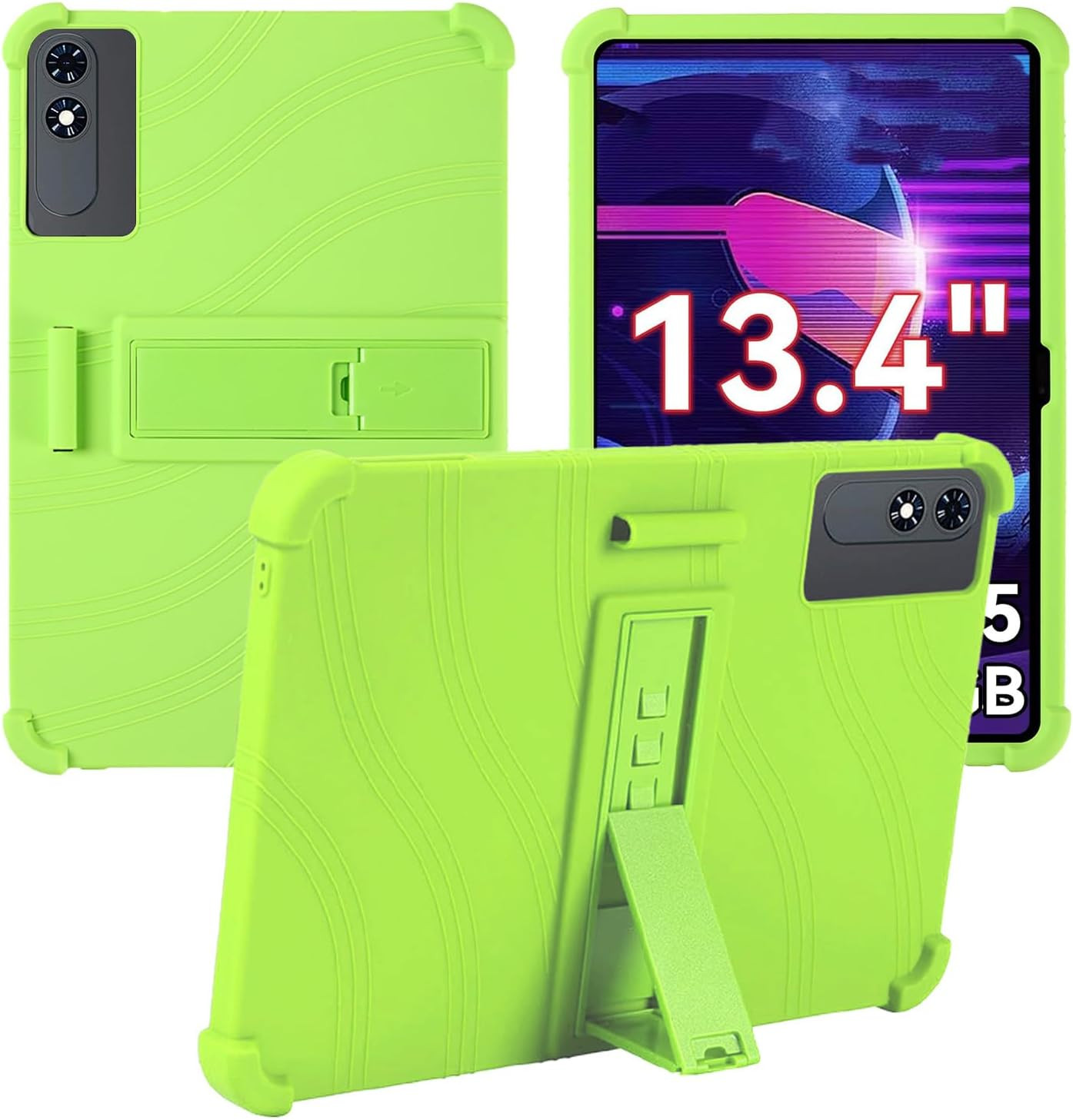 For TABWEE T60 Pro 2025 13.4 Inch Tablet Case, Soft Silicone Adjustable Stand Sh