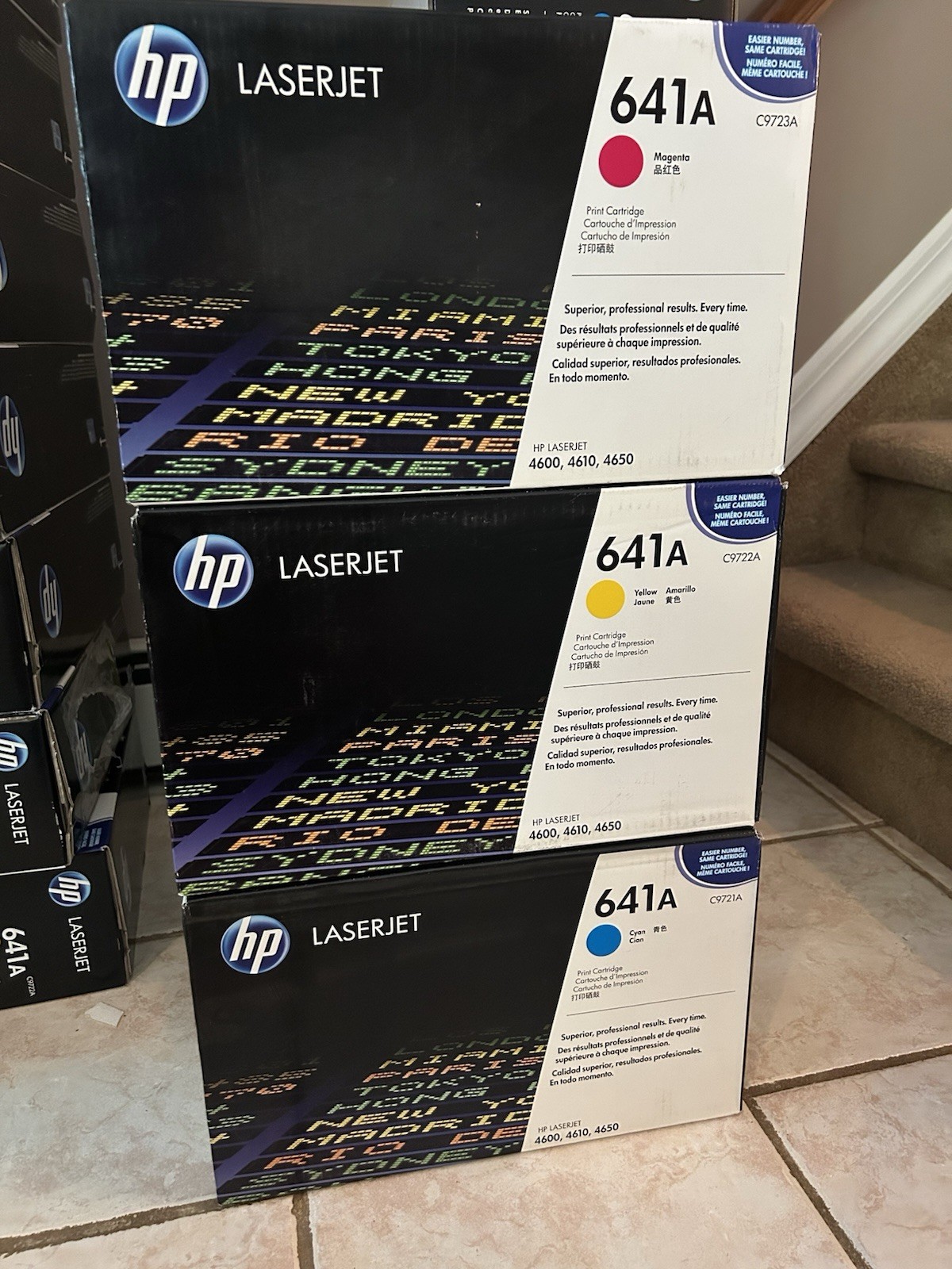 Brand New Genuine Factory Sealed Set Hp C9721a/9722a/c9723a/cym Toner Cartridge