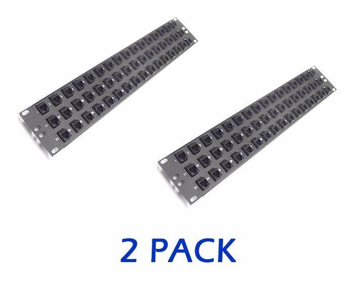 2U Keystone Cat5e Feedthru Panel, Loaded with 48 Port FP48-RC5-L-SLIM (2 PACK)